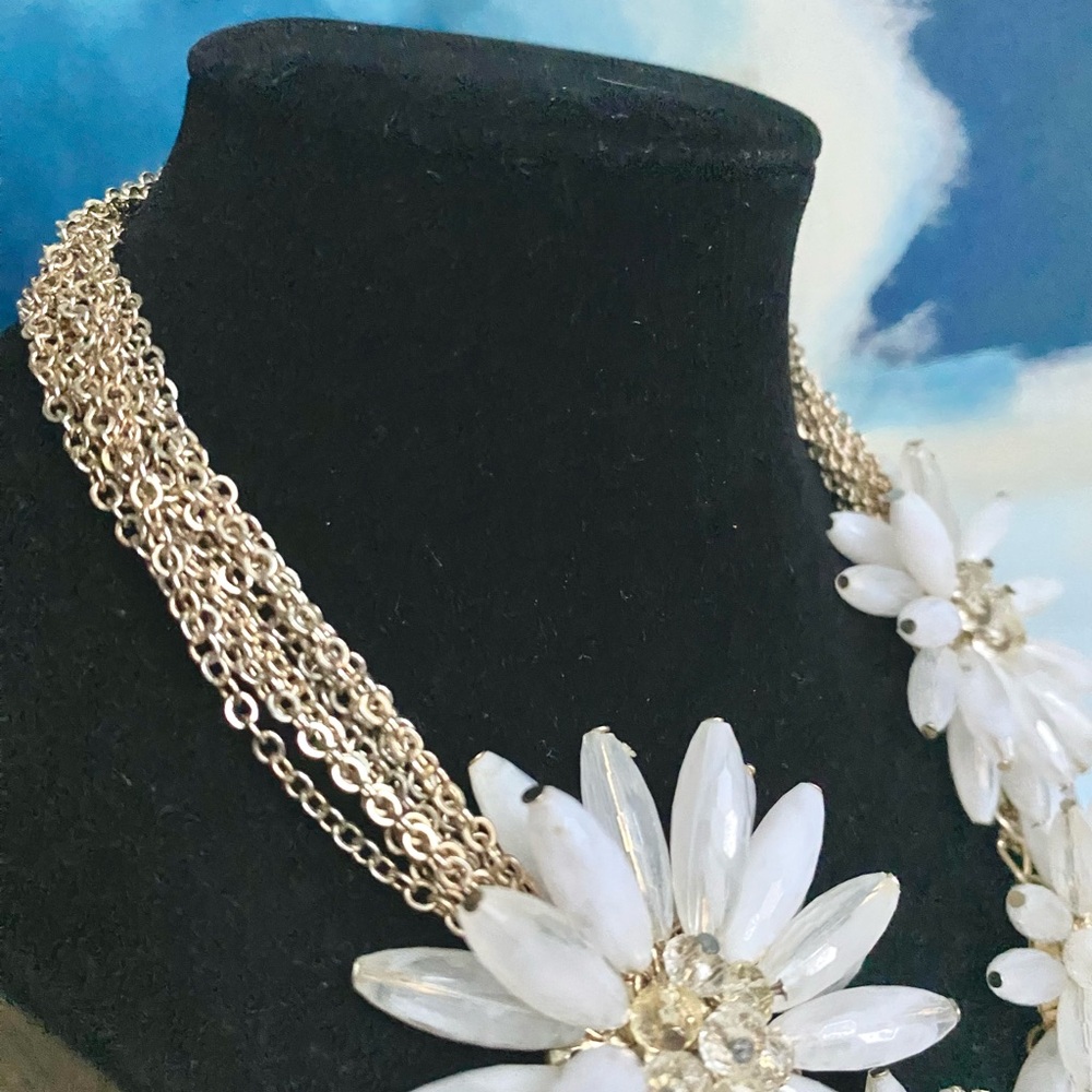 Vintage TED BAKER for Talbot's Aster Burst Daisy Multichain Statement Necklace - Picture 7 of 9